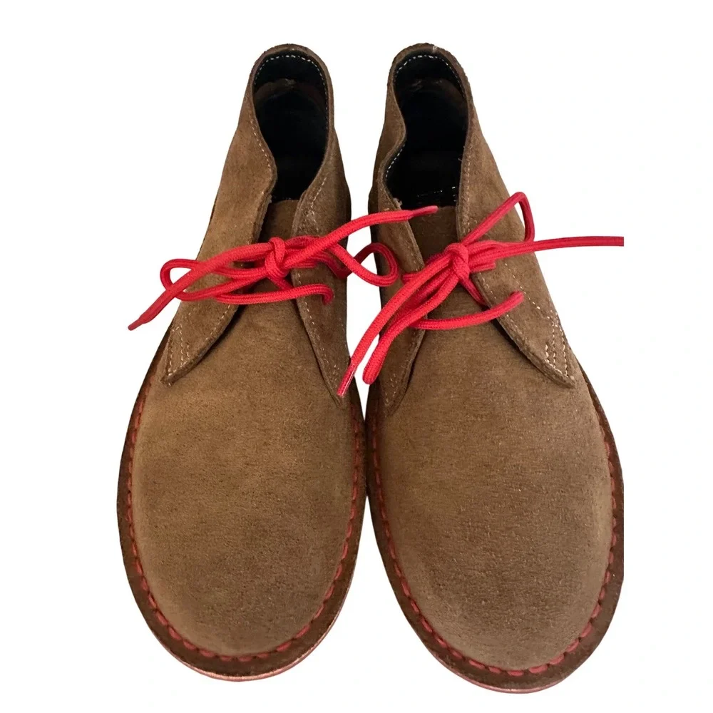 Veldskoen Heritage Pinotage Chukka Boots Mens 6 Womens 8 Brown Suede Red Sole